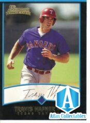 2001 Bowman #256 Travis Hafner RC Rookie Rangers Indians